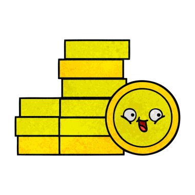 Retro grunge doku karikatür paralar