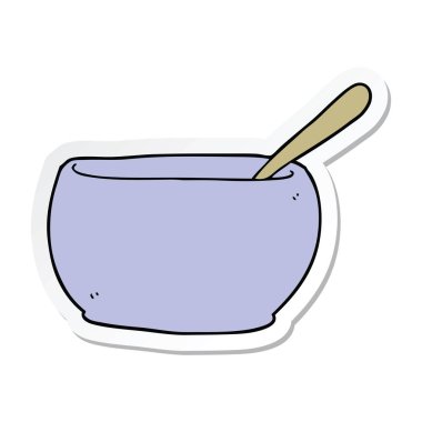 bir çizgi film çorba kasesi etiket