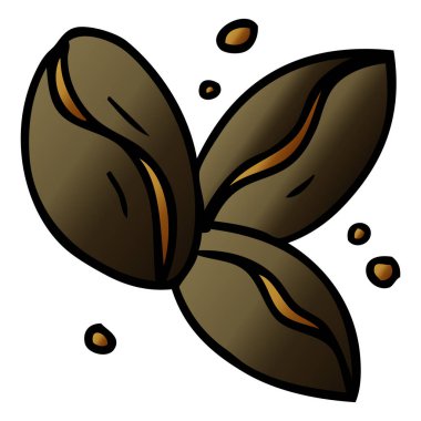 elle çizilmiş degrade çizgi film doodle üç kahve fasulye