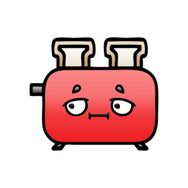 Degrade gölgeli karikatür bir ekmek kızartma makinesi,