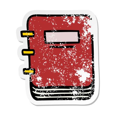 sevimli çizgi not defterinin sıkıntılı etiket