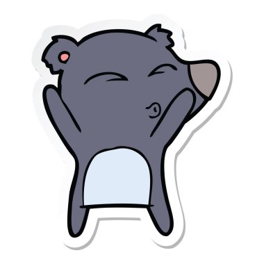 etiket ayı ıslık bir karikatür