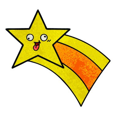 Retro grunge doku çizgi film çekim rainbow yıldız