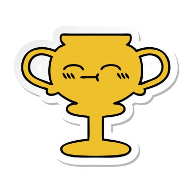 sevimli çizgi Trophy etiket