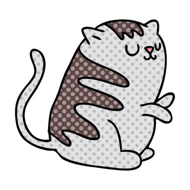 çizgi roman tarzı ilginç karikatür kedi