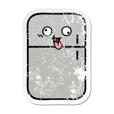 sevimli çizgi buzdolabı dondurucu sıkıntılı etiket