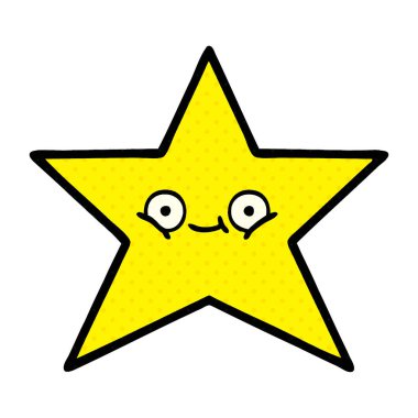 çizgi roman tarzı karikatür altın bir yıldız