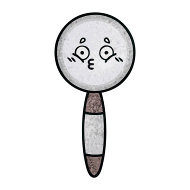 Retro grunge doku karikatür Büyüteç