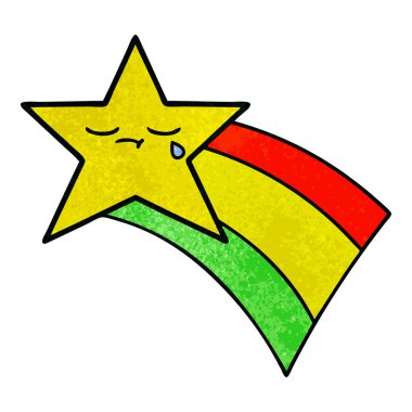 Retro doku çizgi film çekim rainbow yıldız