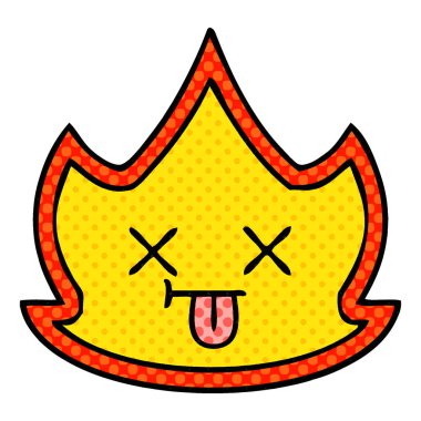 çizgi roman tarzı karikatür bir ateş