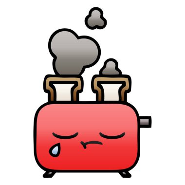 bir tost makinesi degrade gölgeli karikatür