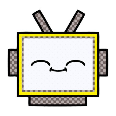 çizgi roman tarzı çizgi film robot baş