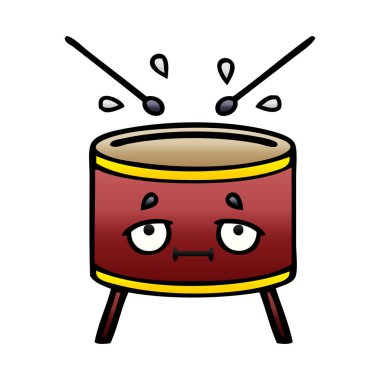 Degrade gölgeli karikatür bir davul