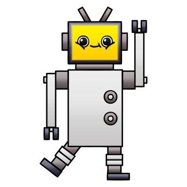 Degrade gölgeli karikatür robot