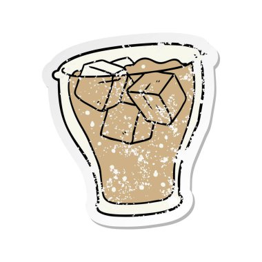 bir çizgi film cam kola sıkıntılı etiket