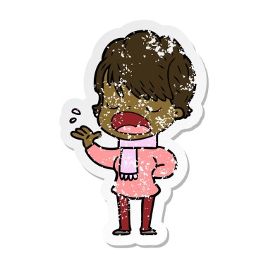 sıkıntılı etiket konuşuyor karikatür kadın