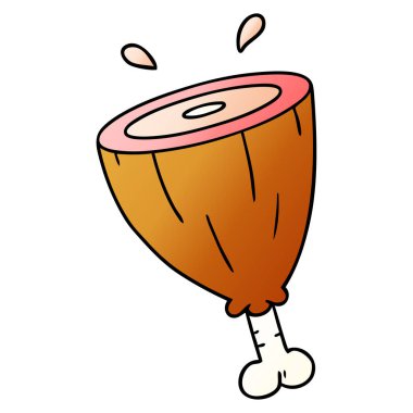 Degrade çizgi film doodle jambon bir eklemi