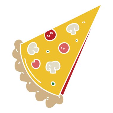 ilginç el çekilmiş çizgi film dilim pizza