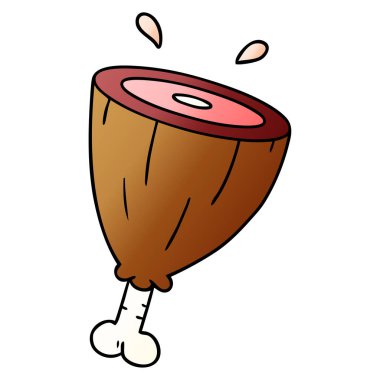 elle çizilmiş degrade çizgi film doodle jambon bir eklemin