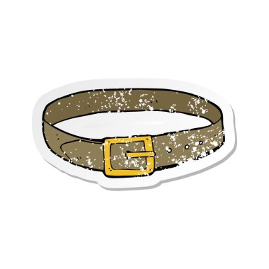 bir çizgi film deri kemer Retro sıkıntılı etiket