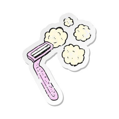 bir çizgi film ustura Retro sıkıntılı etiket