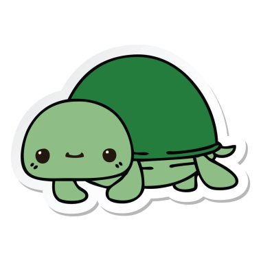 ilginç bir el etiket karikatür kaplumbağa çizilmiş