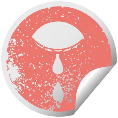 sıkıntılı dairesel peeling etiket sembolü göz ağlıyor