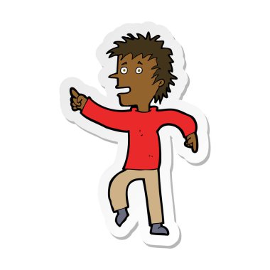 işaret mutlu bir çizgi film adamın etiket