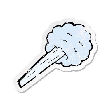 Rüzgar bir karikatür Bora Retro sıkıntılı etiket