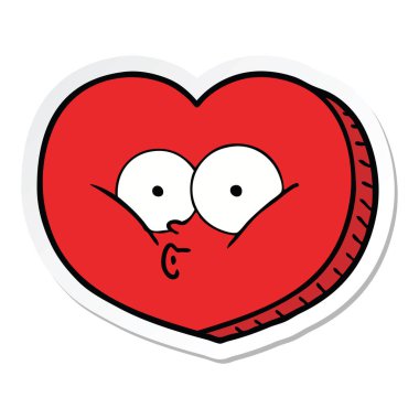 etiket, bir çizgi film aşk kalp