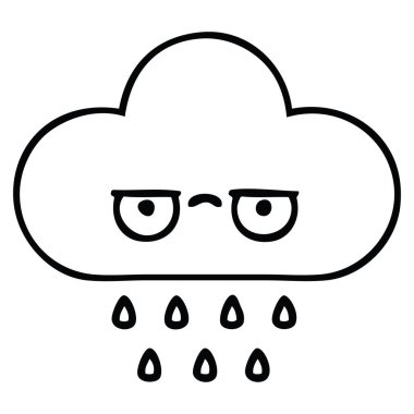 bir yağmur bulutu çizim karikatür