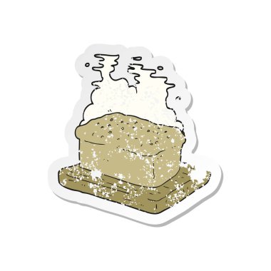 bir çizgi film somun ekmek Retro sıkıntılı etiket