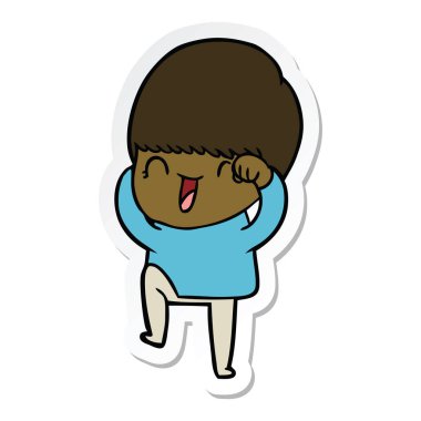 bir mutlu çizgi film çocuk etiket