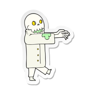 etiket bir çizgi film zombi