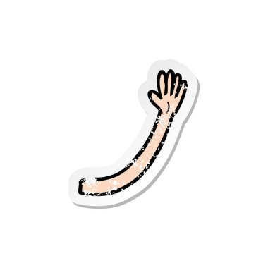 bir çizgi film kolu Retro sıkıntılı etiket