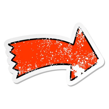 ilginç bir el sıkıntılı etiket çizilmiş karikatür oku