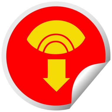 dairesel peeling etiket karikatür aşağı dönük bir göz