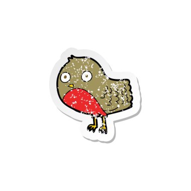 bir çizgi film Robin Retro sıkıntılı etiket