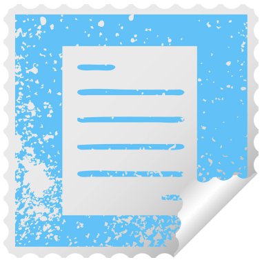 bir parça kağıt etiket sembolü peeling sıkıntılı Meydanı