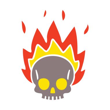 el çekilmiş ilginç karikatür kafatası