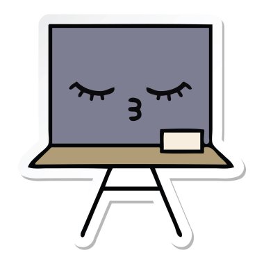 sevimli çizgi yazı tahtası etiket