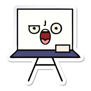 etiket bir sevimli çizgi beyaz tahta