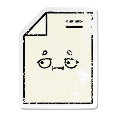 sevimli çizgi kağıdın sıkıntılı etiket 