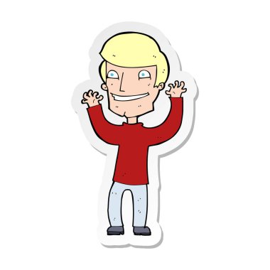 adam sopa bir karikatür heyecanlı