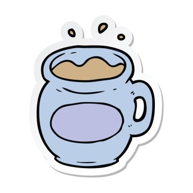 etiket bir karikatür kahve Kupası