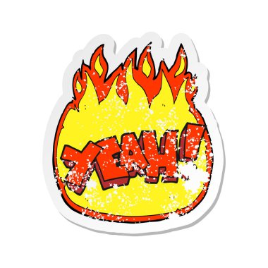 Retro bir Evet karikatür Not etiket sıkıntılı