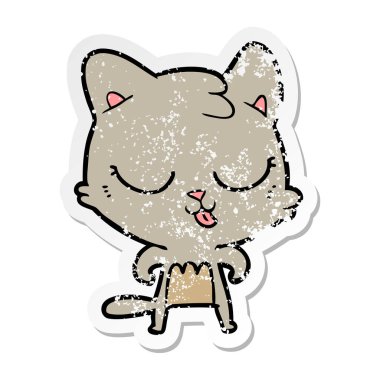 bir karikatür kedi sıkıntılı etiket