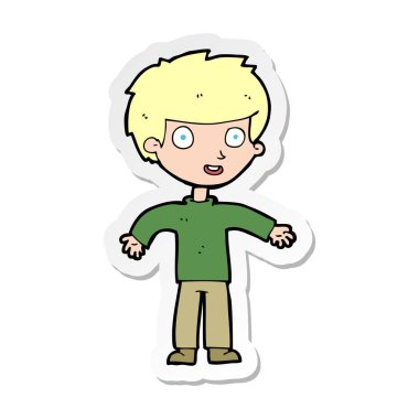 etiket karikatür mutlu bir adamın