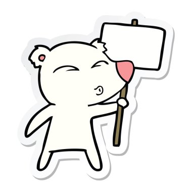 bir çizgi film kutup ayısı afişini ile etiket