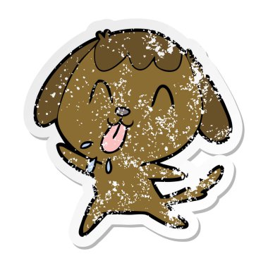 sevimli çizgi köpeklerin sıkıntılı etiket